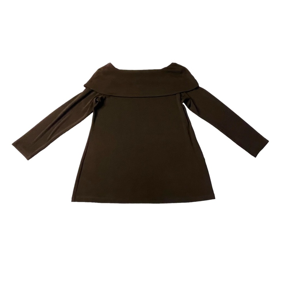 Travelers by Chico’s Brown Off-the-Shoulder Top Size M 8 - Picture 6 of 13